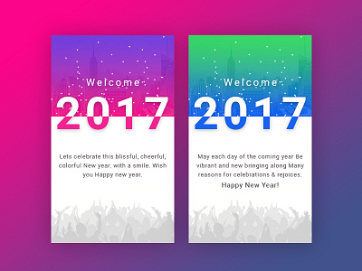 Welcome 2017 2017 christmas dashboard holidays illustration mobile application new year snow user interface walkthrough