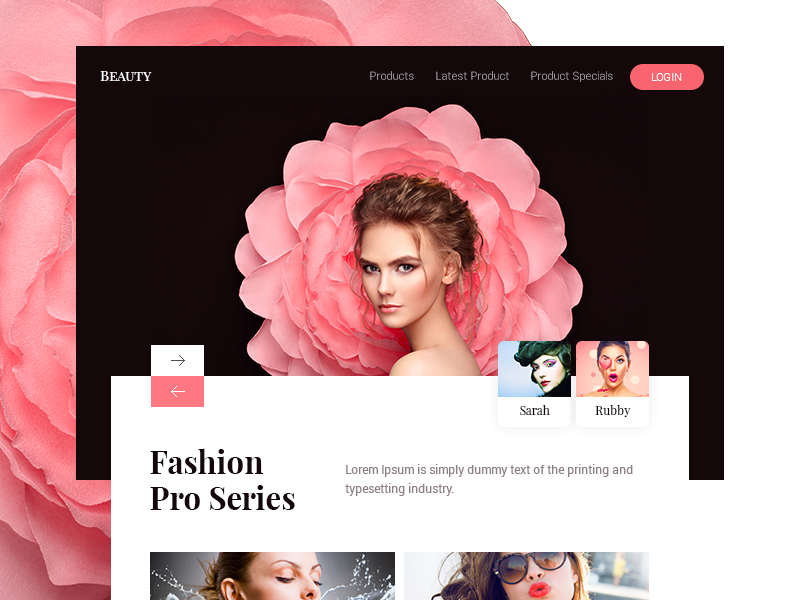 Beauty Pro fashion beautyful girls beauty about slider minimal ux ui web design web app web page