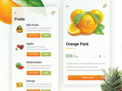 Grocery App application ecommerce fruits grocery ios app online shopping ui ux clean minimal