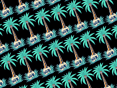 The skull palm in paradise branding design graphic design illustration logo typography vector