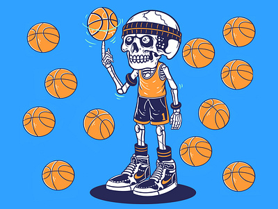 The skull player basketball app branding design graphic design illustration logo typography ui ux vector