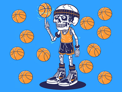 The skull player basketball