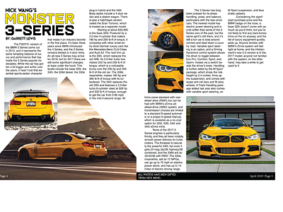 "Monster 3-Series" Magazine Spread