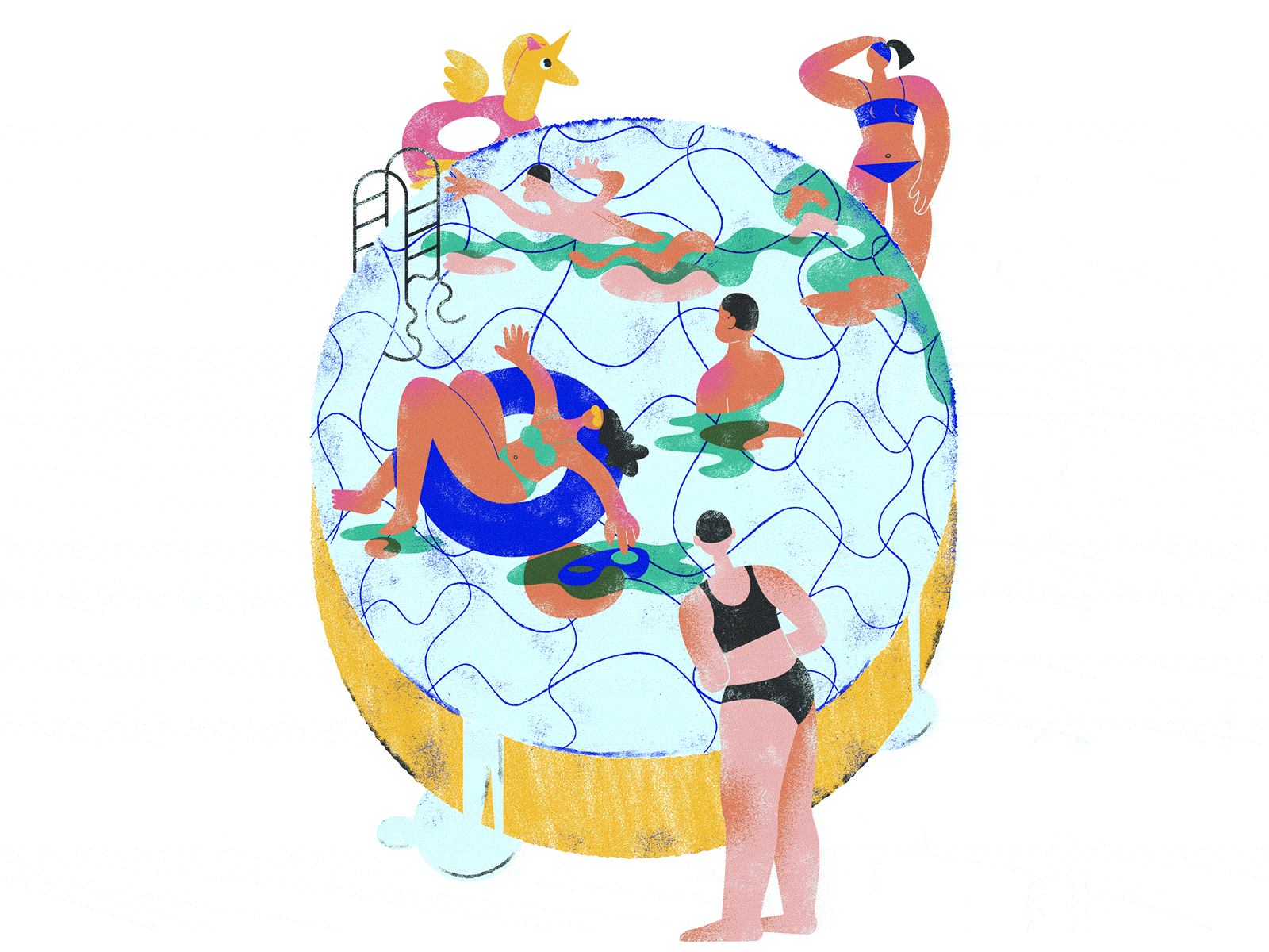 swimming pool gif holiday illustration summer