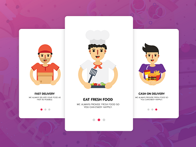 Food app intro application color food illustration intro introscreen