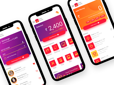 Smile Wallet More Screen color design graphic ui user interface