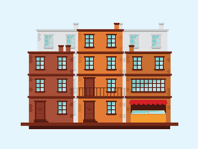 Apartments flat design graphic illustration vector