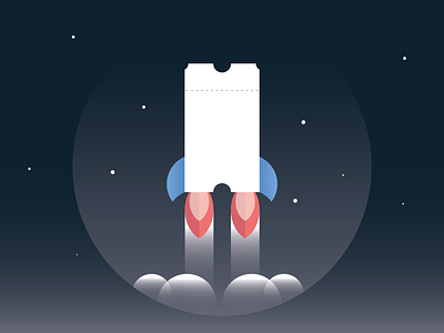 Ticket rocket empty state illustration illustrator rocket space ticket universe vector