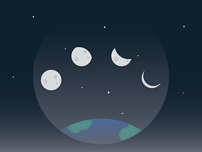 Moon Phases empty state illustration illustrator moon phases vector space universe