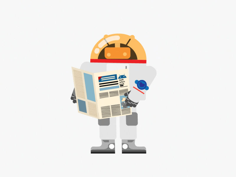 Google Android — Astronaut android animation astronaut flash gif google reading