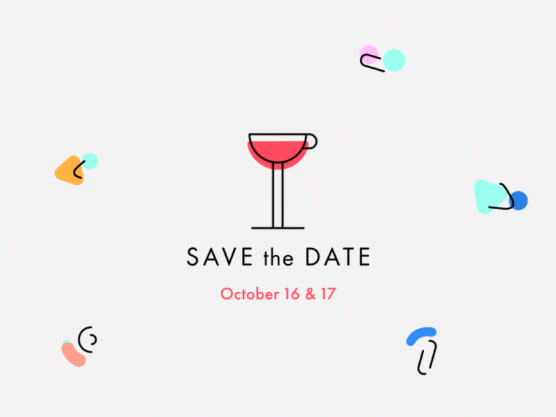 Blend — SAVE the DATE animation blend gif logo shapes squiggles transition wine after coffee