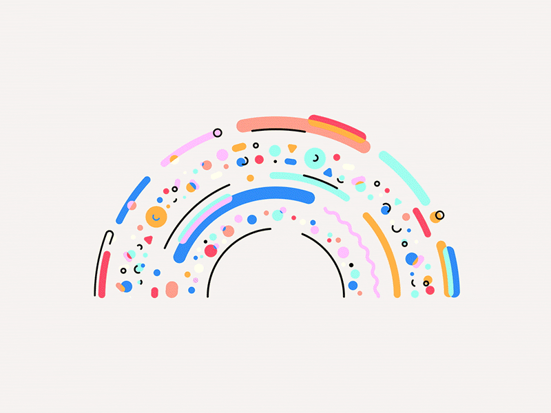 Blend Manifesto — Rainbow animation blend gif rainbow shapes squiggles transition wine after coffee