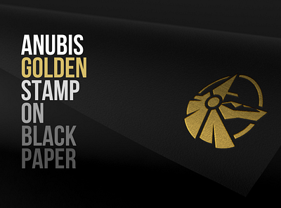 ANUBIS GOLDEN STAMP ON BLACK PAPER 3d art artwork branding design digital digital artwork drawing graphic design illustration logo mock up packaging design product design sketches