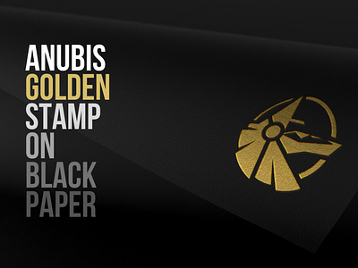 ANUBIS GOLDEN STAMP ON BLACK PAPER