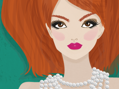 redhead fashion figure girl illustrator texture