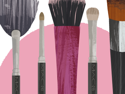 Brushes beauty illustration makeup textures