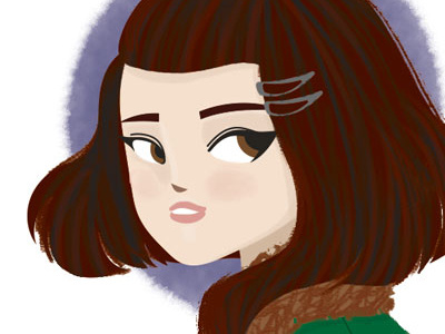 Colouring character female illustration texture