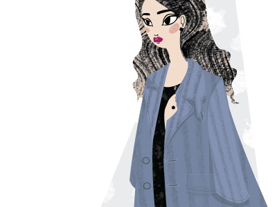 Feelings blue fashion figure illustration texture