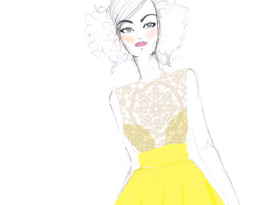 Yellow Clover II fashion illustration