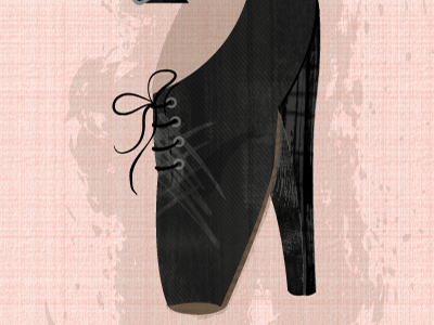 Ballet fetish fashion illustration shoes textures