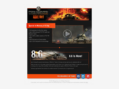 First World Of Tank Newsletter - Wargaming Europe - 2013 crm digital design digital designer freelance newsletter newsletter design visual design
