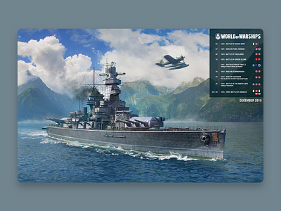 Desktop Calendar Wallpaper - World of Warships calendar design digital freelance graphic design visual design wallpaper world of warships