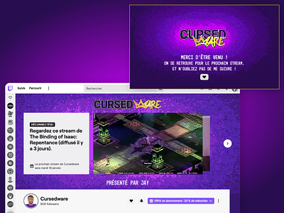 Cursedware - Twitch channel branding branding design freelance graphic design identité visuelle illustration logo logo design streamer twitch visual design visual identity