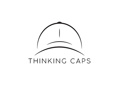 Thinking Caps ( Logo for a premium cap manufacturing company) design graphic design illustration logo typography