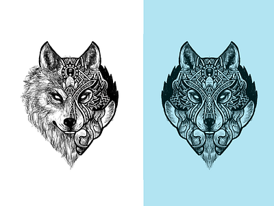 geometric wolf drawn geometric illustration wolf