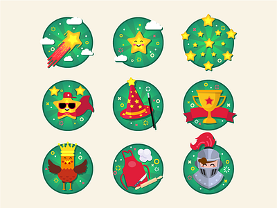 Badges allstars illustration magic star vector