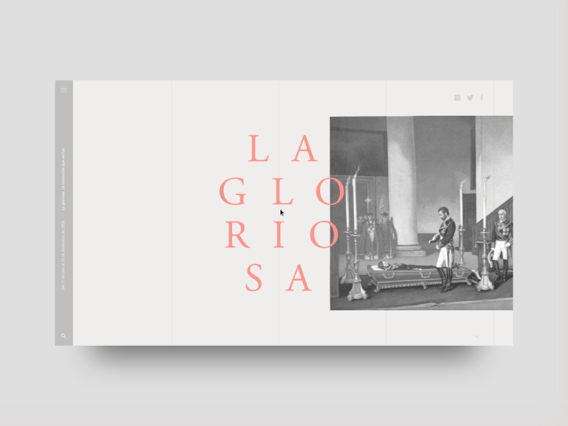 La Gloriosa // 002 - Motion bootstrap design home landing museum product responsive type typography ui ux web web design