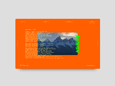 003 // Kanye West // Wyoming Lyrics bootstrap design editorial editorial design editorial layout home landing music page product responsive type typography ui ux web web design
