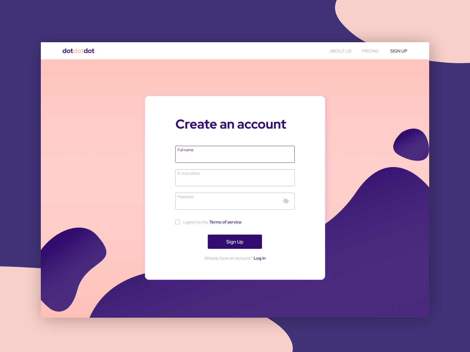 SignUp page concept #DailyUI 001 by Antonina Krawczyk on Dribbble