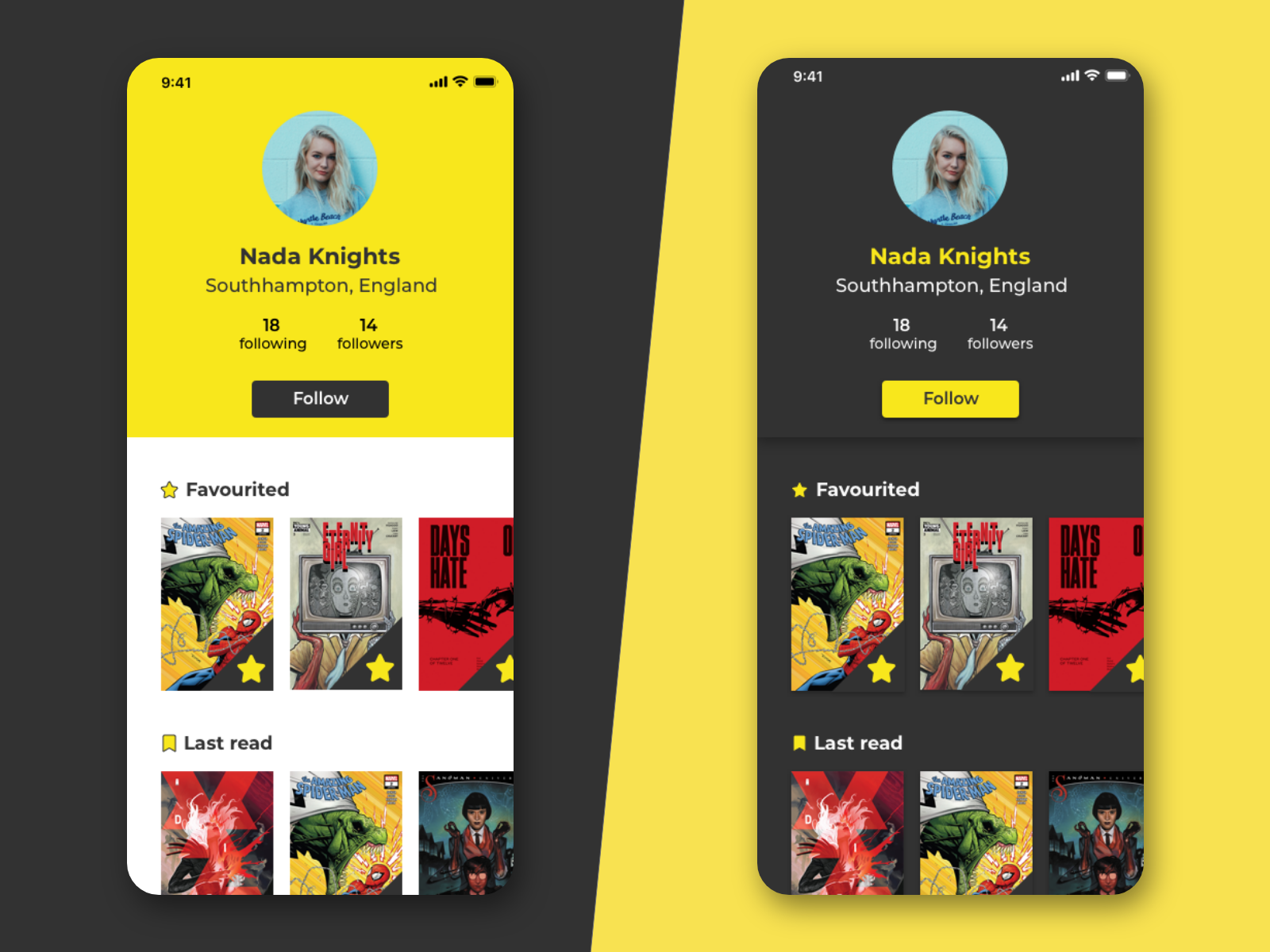 User profile screen by Antonina Krawczyk on Dribbble