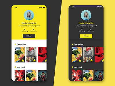 User profile screen app daily 006 dailyui dark mode design ios iphone minimal mobile mobile ui sketch ui ux