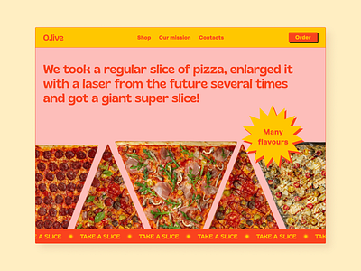 Pizza restaurant — Concept 00s 80s 90s colorful concept design vintage web