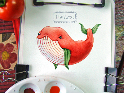 Tomato character design fun illustration watercolor