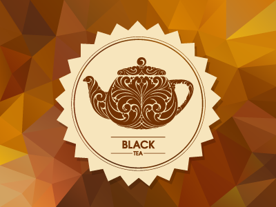 Black Tea art illustration label ornament pattern tea vector