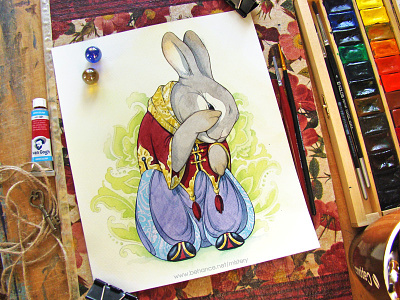 Bunny. character design fairy tale fun illustration watercolor