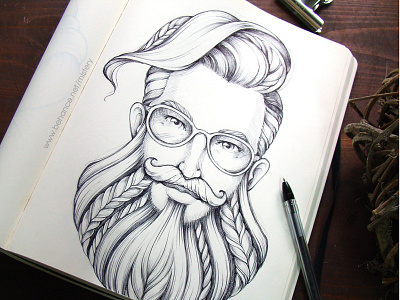 Beard art beard beauty fashion illustration man portrait sketch