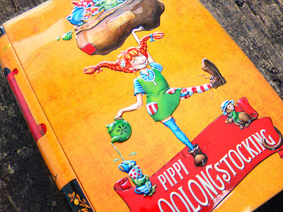Pippi Oolongstocking character illustraion packaging watercolor