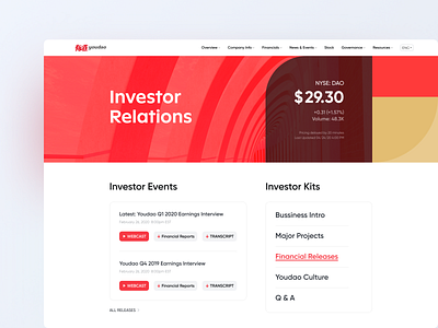 IR | Youdao Investor Relationship branding geometry ui web web design