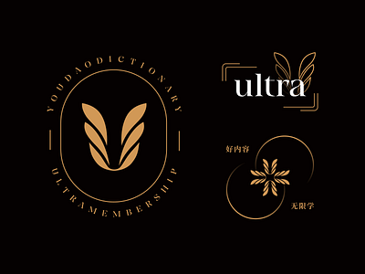 Ultra Membership branding geometry illustration letter logo pattern