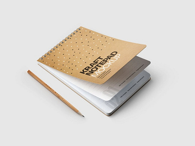 Kraft Notepad Mockup Set, Sketchbook