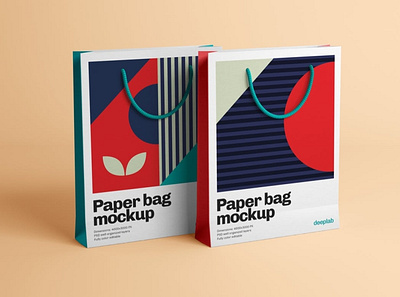 Paper Bag Mockup Set bag branding buy commercial corporate design download gift handle mock up mockup package packaging paper psd realistic shop store ux