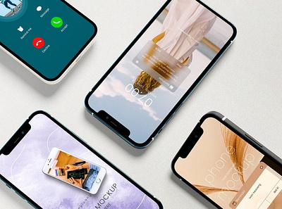 iPhone Mockups abstract clean device display iphone laptop mac macbook mockup phone phone mockup presentation realistic simple smartphone theme ui ux web webpage