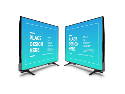Smart TV Display Mockup Template Set