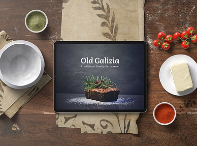 Tablet Screen Kitchen Mockup abstract clean device display food kitchen laptop mac macbook meal mockup pizza realistic screen simple tablet tablet mockup theme ui ux
