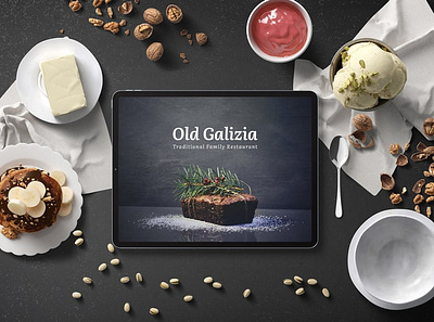 Tablet Screen Kitchen Mockup abstract clean design device display food kitchen laptop mac macbook meal mockup pizza realistic screen simple tablet tablet mockup ui ux