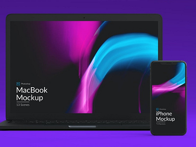 Phone & Macbook PSD Mockups